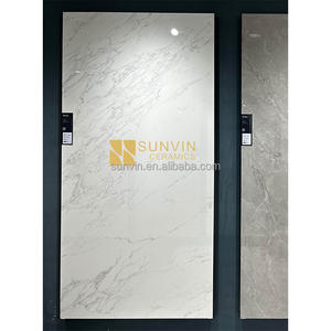 Losa de porcelana blanca de mármol de gran formato, suelo de cerámica para habitación, azulejos de suelo y pared con efecto esmaltado, piedra sinterizada - Product Image 1