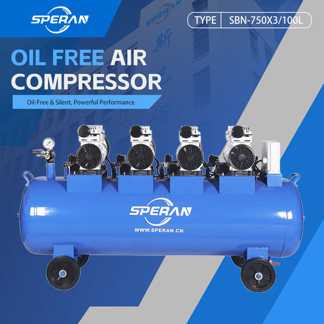 SPERAN Compresor De Aire Industrial High Pressure 2.2KW 3HP 100L Silent Oil Free Air Compressors Compressor