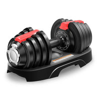 Haltères réglables 12,5 kg (28 lb) avec 11 niveaux de poids, réglage rapide, équipement d'entraînement pour appartement et maison
