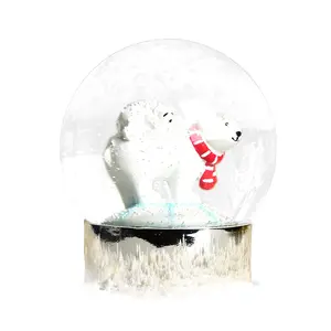 Laaggeprijsde Op Maat Gemaakte Europese Stijl Kerst Ijsbeer Waterbal Interieur Dierenbeeld Galvaniseren Proces Met Een Diamet
