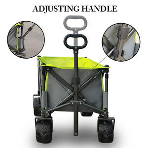 Collapsible Folding Shopping Wagon Cart Brake Large Capacity Utility Beach All Terrain Wheels Heavy Duty Steel Foldable Cart - Product Image 4