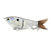 Leurre de pêche coulissant en forme de S, couleur personnalisée, 12 cm, corps texturé réaliste, queue en fibre pour action de coulée lente, pour maquereau, bar et pêche en rivière