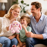 Haut-parleur Bluetooth en peluche lapin à longues oreilles, écran 2 pouces, porte-clés, mini haut-parleur sans fil portable 5W avec TF/Radio, cadeau de voyage