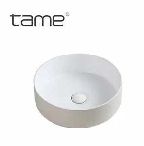 TAME PZ6202-7 High Quality Ceramic Bathroom Circle Overlaying Basin Vanity Hand Wash Basin For Hotel Bathroom Wash Face Sink