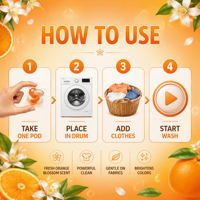 Poudre de Zeste de Citron Adoucissant Textile Capsules Détergentes Nettoyage en Profondeur Fraîcheur Longue Durée