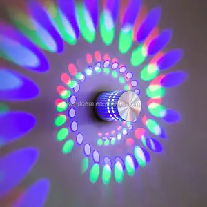 Lampu Dinding Mewah Rgb Led Lubang Spiral Modern 2022 dengan Remote Kontrol Inframerah untuk Lampu Dinding Dekoratif