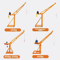 Nouvelle mini-grue métallique de 500 kg, grue à flèche, élingue à câble métallique, rotation à 360 degrés, télécommande, palan électrique, utilisation en extérieur