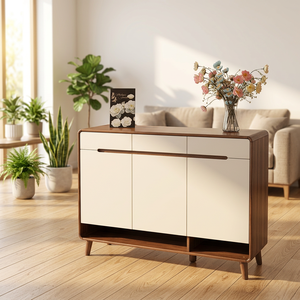 Meuble de rangement autoportant moderne en plastique gris avec design ventilateur pour salon et mobilier de maison - Product Image 2