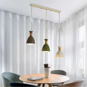 Lámpara Colgante Nórdica de 3 Luces, Estilo Industrial, Minimalista en Blanco y Negro, Iluminación Macaron, para Comedor y Barra de Bar - Product Image 2