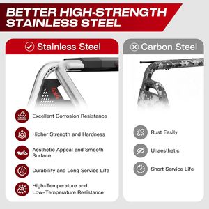 โรลบาร์สแตนเลสอเนกประสงค์สำหรับรถกระบะ 4x4 แบบ Heavy Duty ป้องกันสนิม อุปกรณ์ตกแต่งภายนอกรถยนต์สำหรับออฟโรด - Product Image 6