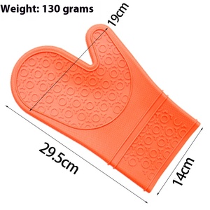 Silicone Printed Waterproof Oven Mitts High Temperature <b>Microwave</b> Anti-scald Gloves - Product Image 3