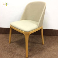 Chaise de salle à manger en bois massif, coussin en cuir moderne, sans accoudoirs, cendré, pour salle à manger, restaurant