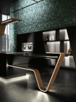 Meuble de cuisine moderne modulaire élégant avec tiroirs à fermeture amortie, éclairage LED intégré, charnière et robinet, garantie 5 ans pour appartement