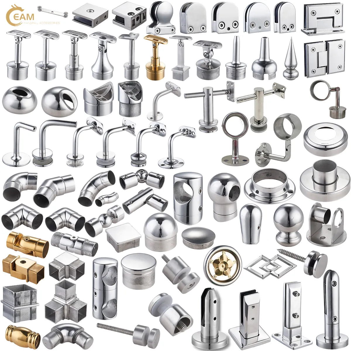 SS 304 316 Stainless Steel Glass Fittings Glass Balustrade Clamp Balcony Glass Railing Clamps Clip Handrail Accessories