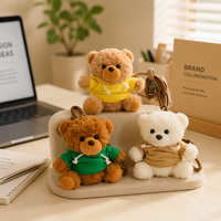 Pendentif en peluche ours mignon avec capuche, logo personnalisé, breloque de sac en peluche Teddy, cadeau promotionnel