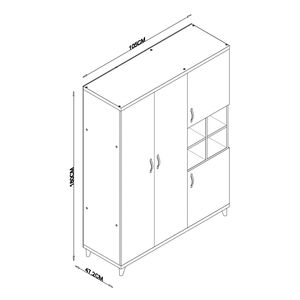 Armoire moderne 4 portes en bois blanc, autoportante et pliable, avec cintres et étagères pratiques pour chambre ou hôtel - Product Image 4