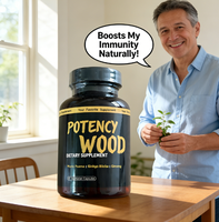 Complément alimentaire Potency Wood |   Mélange de Muira Puama, Ginkgo Biloba et Ginseng |   60 Capsules végétariennes |   Soutien Quotidien au Bien-être