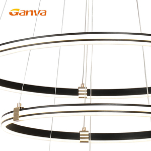 Moderno di lusso per la casa decorativa appesa <span class=keywords><strong>a</strong></span> cerchio rotondo 3 anelli <span class=keywords><strong>lampadario</strong></span> <span class=keywords><strong>a</strong></span> Led luci <span class=keywords><strong>a</strong></span> sospensione - Product Image 5