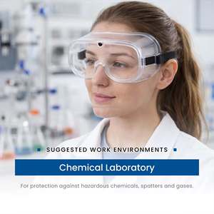 EN166 Chemical Laboratory Full Frame antifog safety goggles - Product Image 4