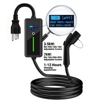 Nouveau chargeur EV portable GBT 3,5 kW 16 A avec affichage NEMA 5-15P, réglable 8 A/16 A, minuterie 12 h, câble de charge EVSE