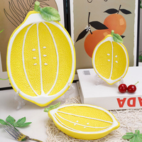 Redeco Nouveau Design Mignon 3D Citron Dessert Bonbons Plateau De Rangement Personnalisé Assiette De Fruits En Résine pour Cadeau Décoration de La Maison