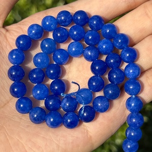 ลูกปัดไคยาไนต์ธรรมชาติขนาด 6 มม.-10 มม. แบบขายส่ง ร้อยเป็นเส้น คริสตัลทรงกลมเรียบ งานแกะสลัก สำหรับทำเครื่องประดับ DIY - Product Image 3