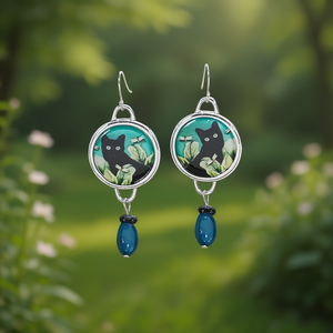 Orecchini Pendenti Vintage a Forma di Gatto, Placcati in Argento, in Lega di Zinco con Incastonatura a Castone, Perle Imitate, Gioielli di Moda da Donna, Regalo - Product Image 2