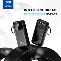 Batterie externe portable Buku 30000 mAh avec 4 câbles intégrés, charge rapide PD22.5W, idéale pour l'extérieur - Prix de gros