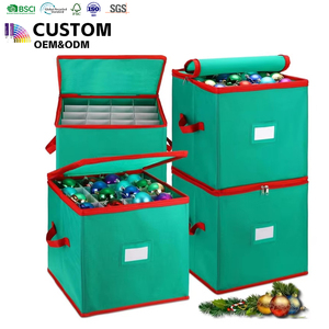 Không Dệt Giáng Sinh Trang Trí Hộp Lưu Trữ Với Nắp 64 Ngăn Có Thể Gập Lại Trang Trí Kỳ Nghỉ Tổ Chức Cho Nhà Sử Dụng - Product Image 1