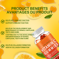 Compléments alimentaires en gommes multivitaminées à la vitamine C, à la zinc et à l'échinacée, marque privée, pour adultes, stimulant immunitaire, anti-âge pour la peau, qualité alimentaire