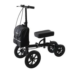 Poussette de sécurité à quatre roues pliable en alliage d'aluminium portable de haute qualité pour les béquilles âgées Rollator avec siège