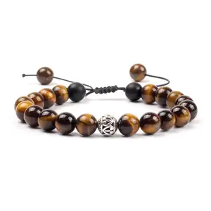 Bracelet corde en pierre naturelle pour hommes, bijou à la mode, perles, offre spéciale