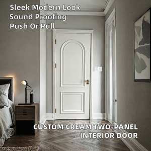Puerta Interior de Panel Empotrado Estilo Francés Personalizada, Puerta de Dos Paneles Moldeados para Dormitorio o Apartamento - Product Image 2