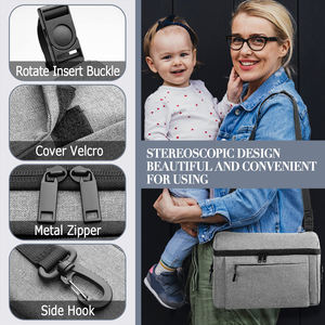 Organisateur universel pour poussette de bébé, capacité moyenne, résistant à l'eau, porte-gobelet isotherme, sac à couches détachable, bandoulière réglable - Product Image 5