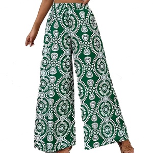 Pantalones Anchos Estampados de Cintura Alta para Mujer, Estilo Bohemio Informal, Inspirado en el Hip Hop, Venta al Por Mayor, Personalizados, OEM, Alta Calidad - Product Image 1