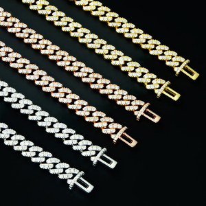 Bracelet gourmette cubaine en argent sterling 925 plaqué or, serti de diamants Moissanite GRA 6mm VVS, style Hip Hop, pour hommes, vente en gros - Product Image 2