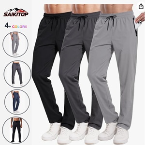 Set di 3 <span class=keywords><strong>Pantaloni</strong></span> Sportivi da Uomo <span class=keywords><strong>con</strong></span> Tasche <span class=keywords><strong>con</strong></span> Zip, per Allenamento, Palestra, Corsa, Escursionismo, <span class=keywords><strong>Pantaloni</strong></span> Jogger Elasticizzati e Traspiranti - Product Image 1