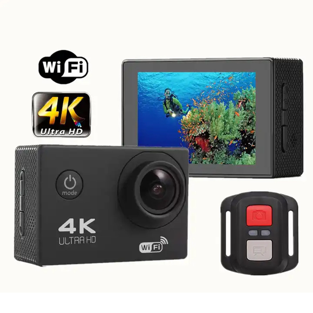 High Quality 4K Action Camera Recording Function Sports Camera 4k Wifi Waterproof Action Camera with Remote Control