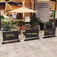 Panneau publicitaire autoportant personnalisé pour café, clôture extérieure mobile, panneau de signalisation de séparation