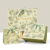 Sacs cadeaux personnalisés Ranguo avec ruban « Meilleurs vœux », 4 tailles et 4 couleurs, papier épais pour mariage, anniversaire, souvenir, vente en gros
