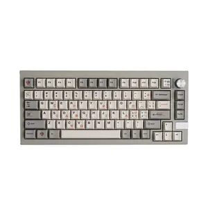 Retro 9009 cinza grego e branco teclado mecânico Keycaps 136 teclas PBT sublimação cereja perfil