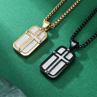 Liontin Salib Religius Anti Karat Anti Luntur Tahan Air Pvd Personalisasi Produk Baru, Bahan Baja Tahan Karat 316L, Hadiah Liontin untuk Pria