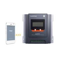 Contrôleur de charge solaire MPPT Lumiax 12V 24V 30A Bluetooth RS485 avec éclairage, protection IP32, haute efficacité, fonction crépuscule-aube, garantie 2 ans