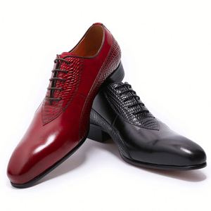 Chaussures pour hommes à enfiler, bout pointu, en cuir véritable faites à la main, légères, respirantes, antidérapantes, pour l'automne, l'été, le bureau, la carrière et les soirées - Product Image 5