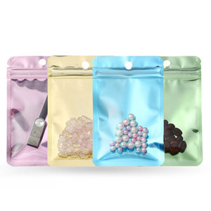 Bolsa con cremallera de doble color con logo personalizado impreso en degradado de color, bolsas de aluminio coloridas con cremallera en ambos lados. - Product Image 1