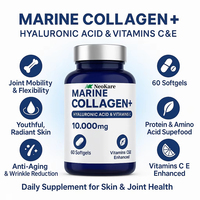 Complément alimentaire OEM Shopify Tiktok Collagène marin antioxydant en gélules pour éclaircir la peau, renforcer les cheveux et les ongles, pour femmes adultes