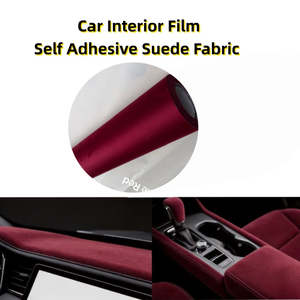 <span class=keywords><strong>Film</strong></span> de protection intérieur pour voiture en daim rouge vin, vente directe d'usine, autocollant pour voiture, 1,5*15m, daim noir, pour l'intérieur de la voiture - Product Image 1