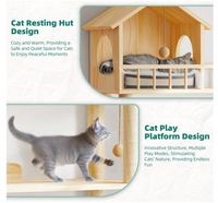 Tour de chat en bois personnalisée pour bac à litière automatique arbre à chat meubles en bois massif à plusieurs niveaux pour chat avec griffoir maison