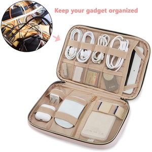 Travel Large Portable <strong>Electronics</strong> Accessories Cases Digital Usb Charger <strong>Cord</strong> Gadget Storage Bag Pu Leather Cable <strong>Organizer</strong> - Product Image 3