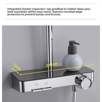Ensemble de robinetterie de douche thermostatique en laiton avec pommeau de douche carré effet pluie pour projets hôteliers